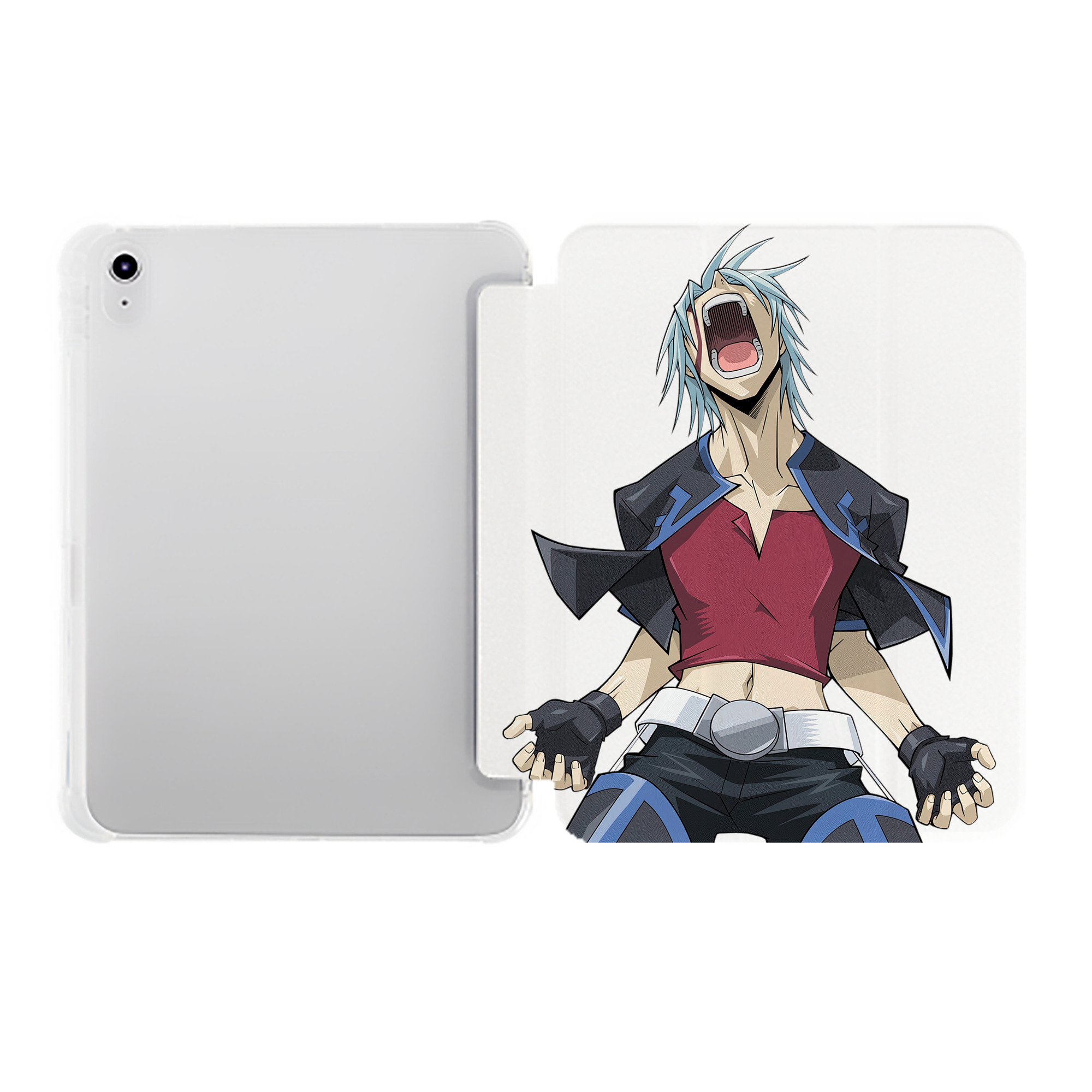 （画像用） 遊☆戯☆王 Yu-Gi-Oh! IPad ケース ペン収納付き 三つ折りスタンド PUレザー×シリコン 対応機種9.5/10.5/10.9インチ